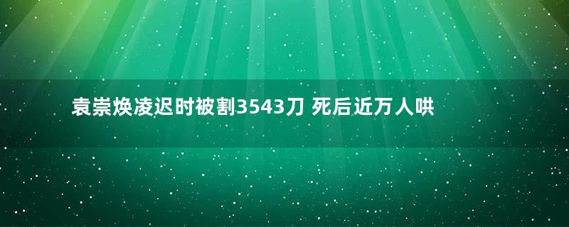 袁崇焕凌迟时被割3543刀 死后近万人哄抢人肉食用
